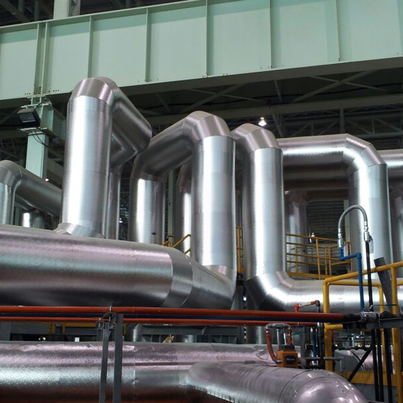 Outdoor Pipe Insulation with a Metal Jacket